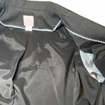 Ann Mashburn Wool Blazer Dark Grey Peak Collar White Blue Stripe Lining Size 0 Photo 7