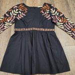 Eshakti  Wayward Fancies Black Autumn Leaves Embroidered Blouse XS/2 Orange Photo 0