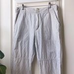 American Eagle  Pinstripe Stripe White Tapered Pants High Waist 4 Regular Photo 2