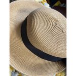 Scala Vintage Style Sun Hat With Black Ribbon Bow Handmade Paper Straw Women One Photo 9