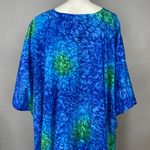 Kaftan Dress One Size Abstract Print Women Blue Green Maxi Beachy Lounge Relaxed Photo 4