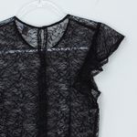 Chelsea28  Womens Lace Sheer Top Size S Black Flutter Sleeve Whimsigoth Witchy Photo 8