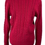 st. john's bay Cable Knit Sweater Red Size XL Extra Large Crew Neck Women's Photo 2