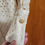 ZARA  small fitted open work embroidered long sleeve dress Photo 4