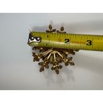 Vintage Emerald Green Aurora Borealis Rhinestone Flower‎ Brooch Pin Photo 7