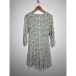 Club Monaco  Punched Sleeve Mini Dress Size 6 Floral Textured Chiffon Photo 5