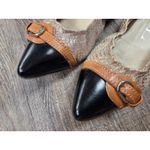 AGL Attilio Giusti Leombrun Black Brown Snake Skin Point Toe Flats Shoes Size 37 Photo 1