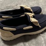 Skechers  Navy Loafers with Tan Bow Photo 2
