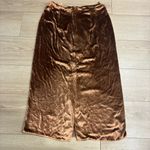Vince  Women’s Panne Velvet Midi Skirt Caramel Brown Silk Blend Size 10 Photo 7