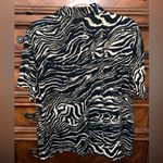 Erika Vintage 90's  Zebra Print Camp Collar Short Sleeve Shirt 24” P2P Photo 1