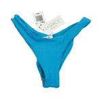 l*space L* Cabana Bitsy Bikini Bottom Bright Blue Ribbed High Cut Cheeky NEW XS Photo 4