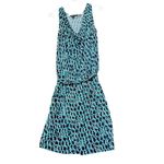 Banana Republic  Sleeveless Drape Front Dress Womens Medium Geometric Print Midi Photo 1