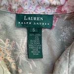 Ralph Lauren Lauren Linen Green Floral Toile Print Short Sleeve Button Shirt S Photo 2