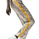 ZARA  snakeskin with yellow stripe lightweight‎ pants. Women's Large EUC Photo 0