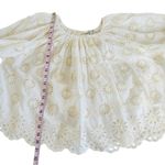 Madewell  Floral Eyelet Embroidered Shirred Puff Sleeves Ivory Women's Size Small Photo 6