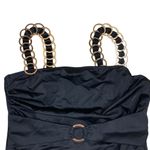 Noli  Mallorca Belted One Piece Swimsuit Black Gold Chain Straps Large Photo 2