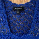 Tadashi Shoji  Alana Crochet Knit Dress in Cobalt Blue w/ Nude Lining Size Medium Photo 6