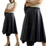 7 For All Mankind NWT Asymmetrical Hem Faux leather Midi Skirt Black size large Photo 1