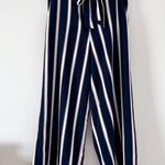Loft Striped Crop Pants with Tie Belt Photo 0