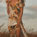 Anthropologie V-Neck Ruffle Lace Floral Hi Low Tiered Slip Dress Size 6 NEW Photo 0