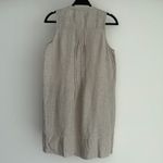 Quince European Linen Swing Dress Small Beige Flax Color Sleeveless Pintuck Photo 7