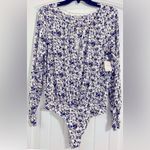 Free People NWT!  Kaya Printed Floral Bodysuit Photo 4