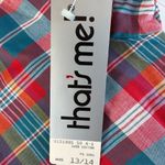 Vintage 70s 80s That’s Me Red Blue Plaid Collared Short Sleeve Shirt Sz 13/14 Size M Photo 6