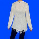 prAna Cream Ivory Wool Fringe Bohemian Preppy Winter Cozy Sweater Photo 6
