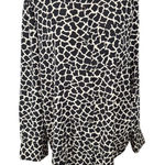 DKNY Donna Karan New York Animal Print Silk Button Down Shirt Long Sleeve M Photo 0