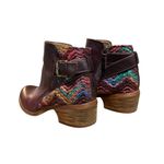 Comfortiva Ankle Boots Creston Eggplant Red Leather Multi Sweater Knit Size 9M Photo 1