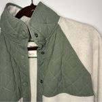 Abercrombie & Fitch Oatmeal & Olive Green Snap button up fleece teddy jacket Photo 5