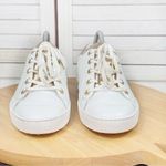 Michael Kors Michael Irving Metal Flower Eyelet Leather Sneakers White Gold 9 Photo 1