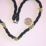 Black & Green Glass Beaded Twisted Boho Necklace Photo 3