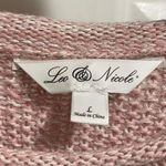Leo & Nicole  Large blush pink and white knit sweater Photo 1