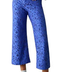 Anthropologie  Maeve The Colette Blue Wide Leg Lace Cropped Pants 32 Photo 0