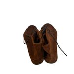 Minnetonka Suede Moccasin Boots Ankle Lace Up Brown Women Size 9 festival chic Photo 2