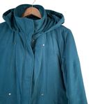 Forecaster of Boston Vintage Puffer Coat Jacket Removable Hood Full Zip Teal, S Green Photo 3