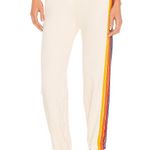 Aviator Nation  Cream 5 Stripe Sweatpants Photo 0