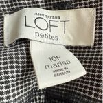 Ann Taylor Loft Marisa Ankle Pants Zipper Leg Black White Houndstooth Size 10P Photo 4