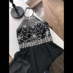 Elegant Black Halter Prom Dress Size M Photo 4