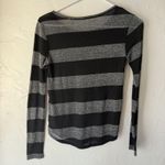 Dakota Collective Shirt Y2k XS Black Gray Striped Long Sleeve Sparkle Top Grunge Photo 7