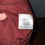 Pink Rose Burgundy Cropped Tie Front Lightweight Long Sleeve Sweater Small Photo 4