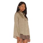 L'Academie  Revolve Tan Chain Oversized Button Down Photo 10