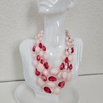 Western Germany Four Strand Graduated Faceted Bead Necklace Red Photo 0