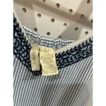 Japna  Romper Blue White Embroidered V Neck Smocked Waist Size La Photo 3