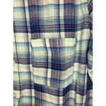 Hollister  Blue Teal Plaid Long-sleeved Button-Down Shirt Medium Photo 2