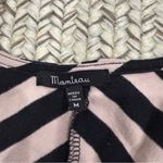 Monteau  Black and Tan Stripped Peplum Tank Top Photo 2