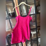 Tuckernuck MILLY Bows Romper Anya Linen tie knot Front Sleeveless Sweetheart barbie pink Photo 3