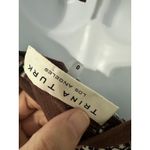 Trina Turk  SILK Halter Top Knit Brown Stripe Geometric Woven‎ Sleeveless Size 0 Photo 6