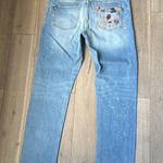 Pilcro and the Letterpress  Floral Embroidered Splatter Slim Boyfriend Jeans Photo 6